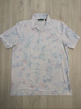 🔥BUNDLESALE Mens XL Travis Mathew Pastel Tie-Dye Golf Polo Shirt